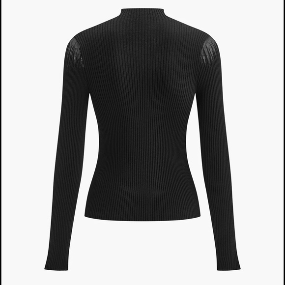 Commense Black and Brown Contrast Blouse - Picture 4 of 5